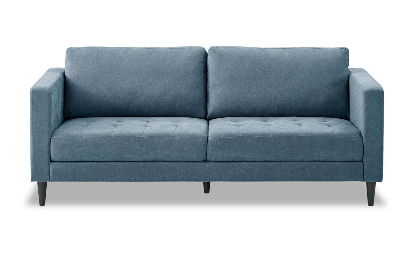 Canapé en tissu Metro 78 avec coussins d'assise capitonnés et coussins de dossier réversibles - Bleu denim | Canapé Metro de 78 po en tissu avec coussins de siège capitonnés et coussins de dossier réversibles - bleu denim