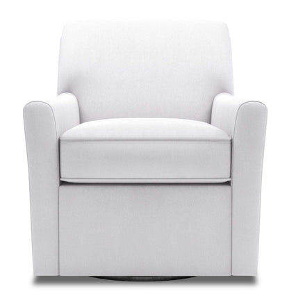 Fauteuil d'appoint pivotant personnalisable Canapé Lab de 31 po en tissu d'apparence lin - blanc Pax Ice | Fauteuil d'appoint pivotant Sofa Lab de 31 po fabriqué au Canada en tissu d'apparence lin - blanc Pax Ice | SWIV3449