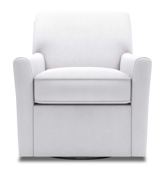 Fauteuil d'appoint pivotant personnalisable Canapé Lab de 31 po en tissu d'apparence lin - blanc Pax Ice | Fauteuil d'appoint pivotant Sofa Lab de 31 po fabriqué au Canada en tissu d'apparence lin - blanc Pax Ice | SWIV3449