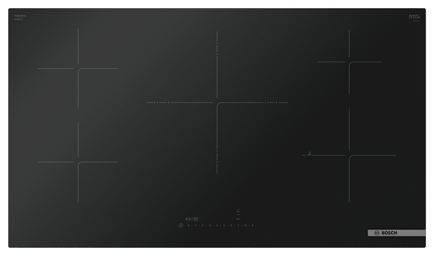 Bosch 36 800 Series 5-Burner Induction Cooktop - Black - NIT8661UC  | Surface de cuisson à induction Bosch de série 800 de 36 po à 5 brûleurs - NIT8661UC  | NIT8661C