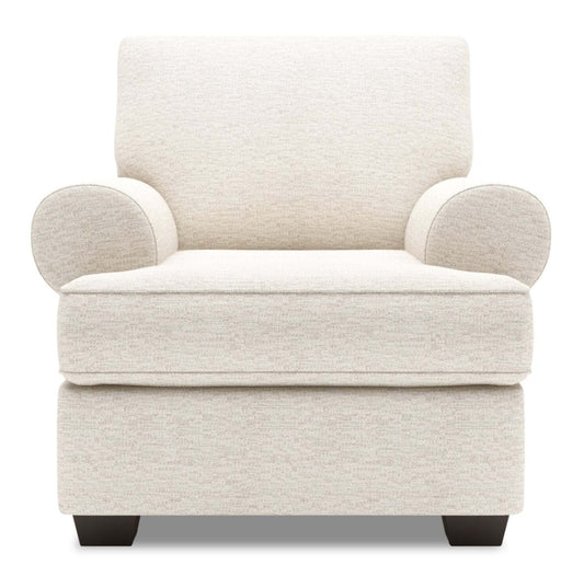 Fauteuil Roll de Sofa Lab de 42 po fabriqué au Canada en tissu de chenille avec accoudoirs enroulés - beige Luxury Sand | RO303093