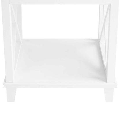 Table de chevet Elle à 1 tiroir, 18 L x 25,75 H - Blanc | Table de nuit Elle de 18 po (l) x 25,75 po (H) à 1 tiroir - blanche
