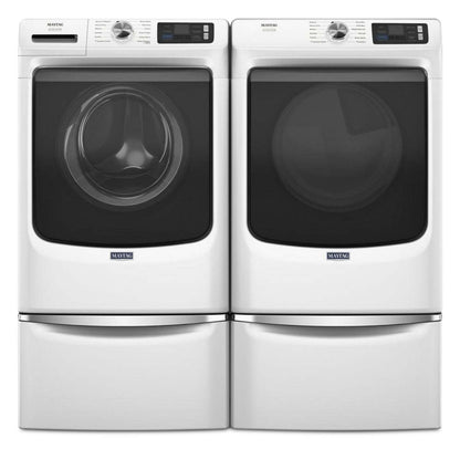 Maytag 5,8 pi3 Laveuse intelligente à chargement frontal Pet Pro et 7,4 pi3 Sécheuse à gaz - blanche | Laveuse intelligente à chargement frontal Pet Pro de 5,8 pi3 et sécheuse à gaz de 7,4 pi3 de Maytag – blanches | MAFL702Z