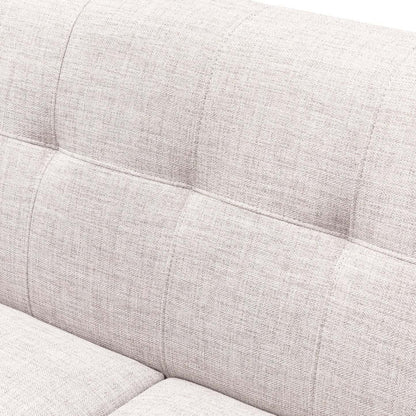 Kort & Co. Freeman 80” Linen-Look Fabric Condo Size Sofa with Wood Legs - Dove White | Sofa Freeman de Kort & Co. de 80 po de format condo en tissu d’apparence lin avec base et pattes en bois - blanc colombe