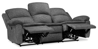 Canapé à inclinaison électrique Chandler de 82 po en tissu chenille - gris