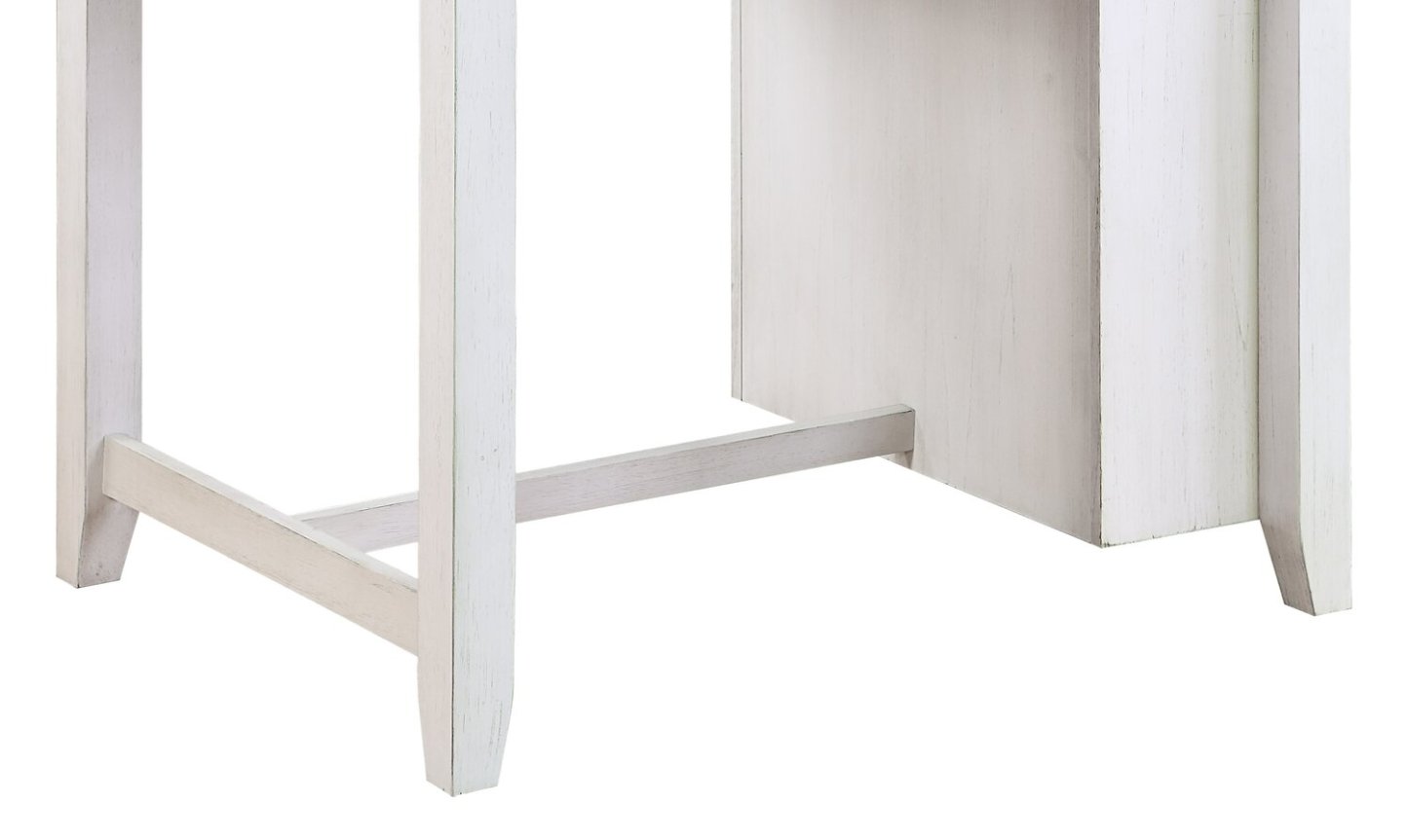 Lane 3pc Counter-Height Dining Set with Table & 2 Chairs, Built-in Shelves & USB, 36.5W - White | Ensemble de salle à manger Lane 3 pièces de hauteur comptoir avec table de 36,5 po (L), tablettes et port USB intégrées, et 2 chaises - blanc