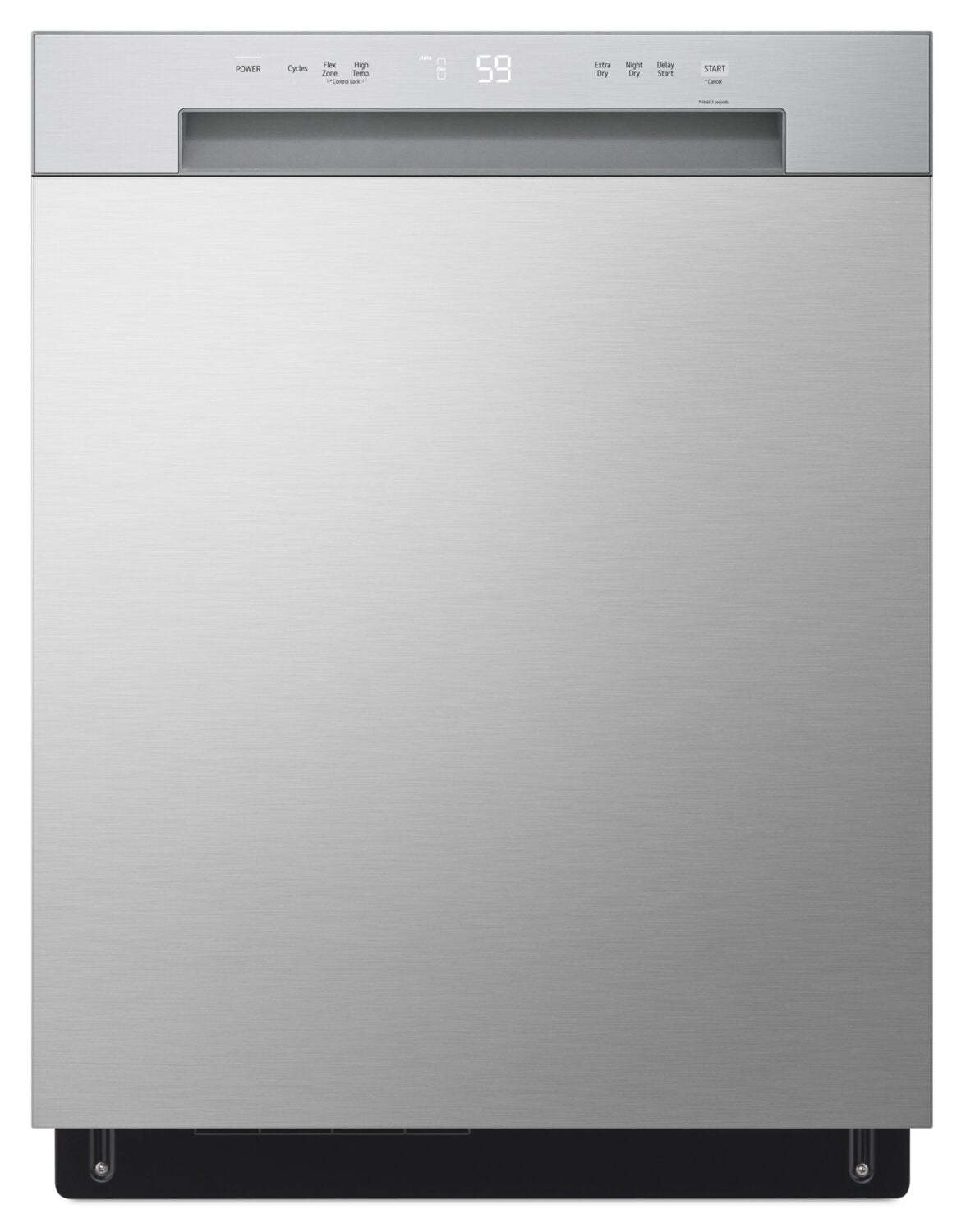 Lave-vaisselle LG 24 52 dBA à commande frontale intégrée avec séchage dynamique - Argent platine - LDFC2423V | Lave-vaisselle encastré LG à 52 dBA de 24 po avec commandes à l'avant et système Dynamic DryMC - arg…