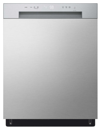 Lave-vaisselle LG 24 52 dBA à commande frontale intégrée avec séchage dynamique - Argent platine - LDFC2423V | Lave-vaisselle encastré LG à 52 dBA de 24 po avec commandes à l'avant et système Dynamic DryMC - arg…