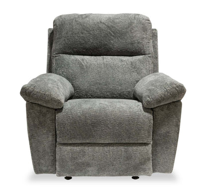 Fauteuil à inclinaison électrique Oliver 40 po fabriqué au Canada, en tissu chenille avec port USB - gris étain Addison