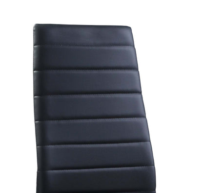 Ensemble de salle à manger Onyx 5 pièces avec table et 4 chaises, plateau en verre, métal, 55 W - Noir | Ensemble de salle à manger Onyx 5 pièces en métal avec table de 55 po (L) dessus en verre et 4 chaises - noir