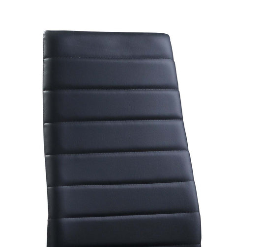 Ensemble de salle à manger Onyx 5 pièces avec table et 4 chaises, plateau en verre, métal, 55 W - Noir | Ensemble de salle à manger Onyx 5 pièces en métal avec table de 55 po (L) dessus en verre et 4 chaises - noir