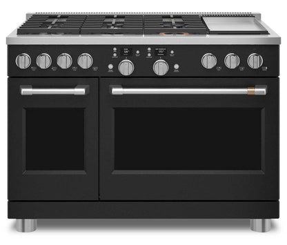 Cuisinière intelligente hybride Café de 8,25 pi³ avec convection européenne véritable et grilles aut… - Noir -…