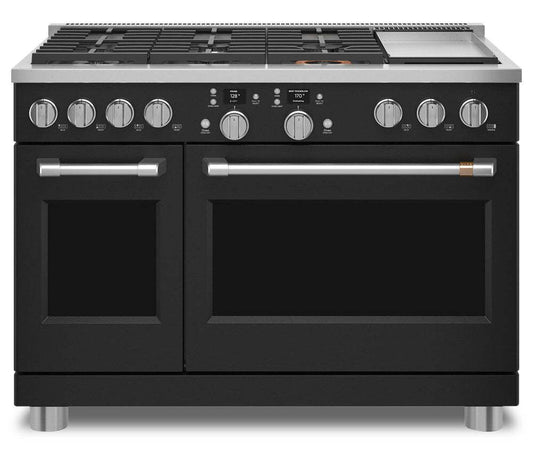 Cuisinière intelligente hybride Café de 8,25 pi³ avec convection européenne véritable et grilles aut… - Noir -…