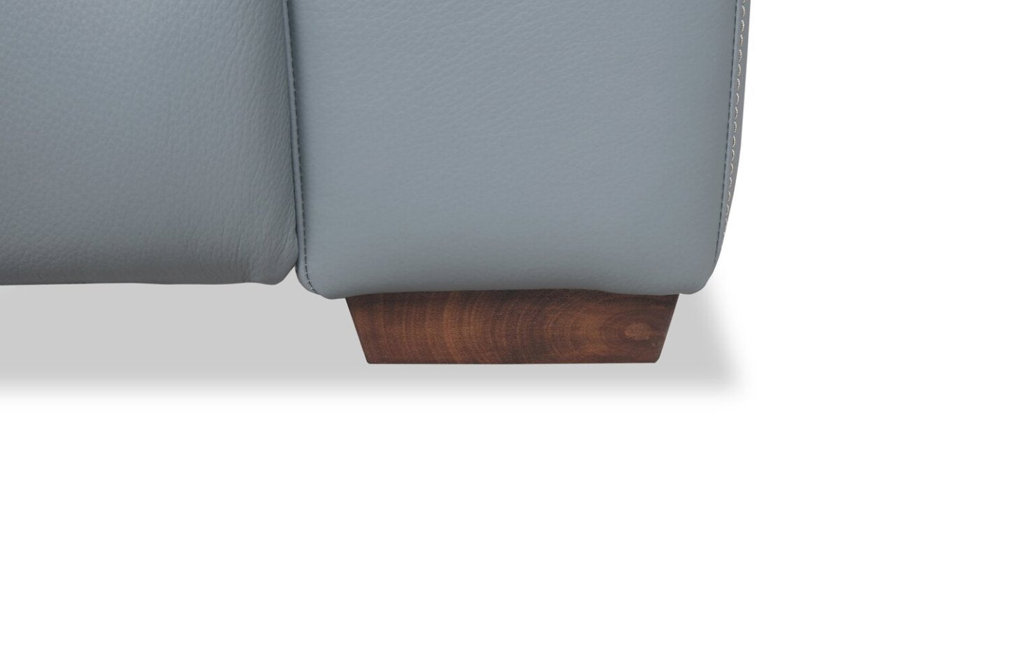 Sofa sectionnel à inclinaison électrique Geneva 3 pièces en cuir véritable avec appuie-têtes électriques et port USB - bleu piscine