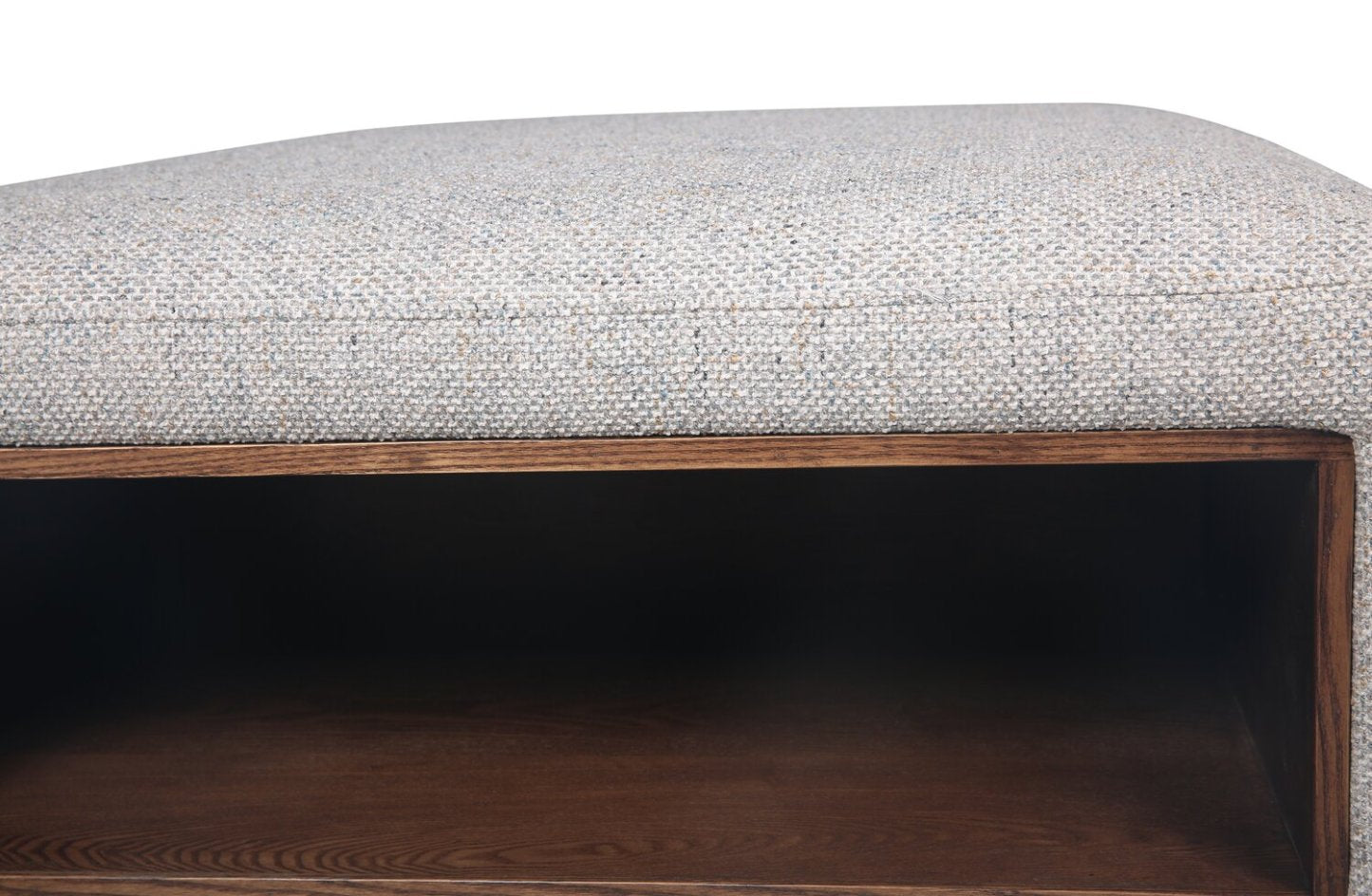 Geneva 32.5 Chenille Fabric Cocktail Ottoman with Storage and Wood Legs - Cloud Beige | Pouf table à café Geneva de 32,5 po en tissu de chenille avec rangement et pattes en bois - beige nuage