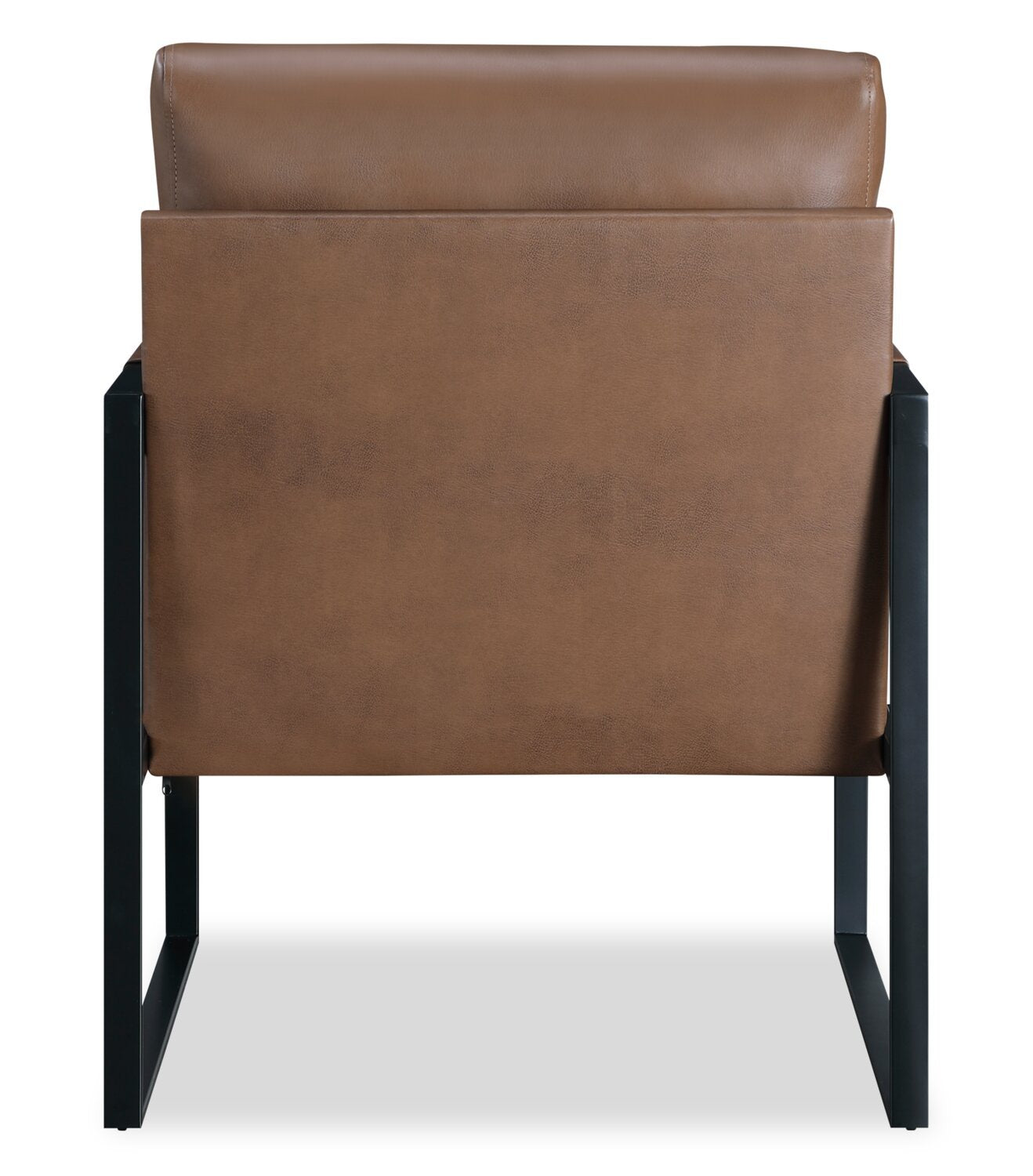Nico 24.75 Fauteuil d'appoint en similicuir avec pieds en métal - Marron | Fauteuil d'appoint Nico de 24,75 po en similicuir avec pattes en métal - brun