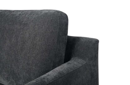 Canapé sectionnel Jorja 3 pièces en tissu de chenille avec pattes en bois et coussins décoratifs - gris granite