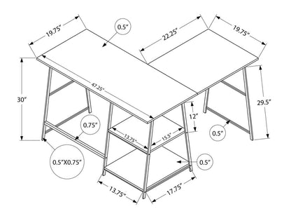 Evlin 42 L-Shaped Office Desk with Shelves - Espresso|Bureau en forme de L Evlin de 42 po à tablettes - espresso