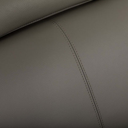 Sofa sectionnel de gauche à inclinaison électrique Valentino 3 pièces en cuir véritable avec appuie-têtes réglables - gris