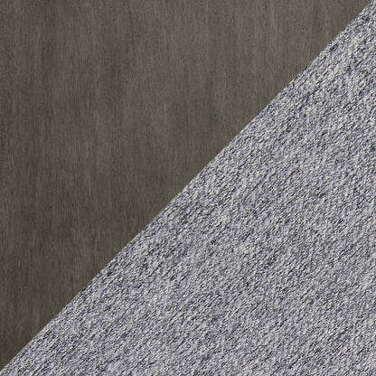 Chaise de salle à manger Bryn avec siège en tissu et dossier à lattes - gris foncé