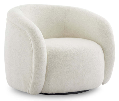 Fauteuil d'appoint courbé en tissu Sherpa Solo 31.1 - Crème glacée | Fauteuil d'appoint courbé Solo de 31,1 po en tissu sherpa - crème glacée