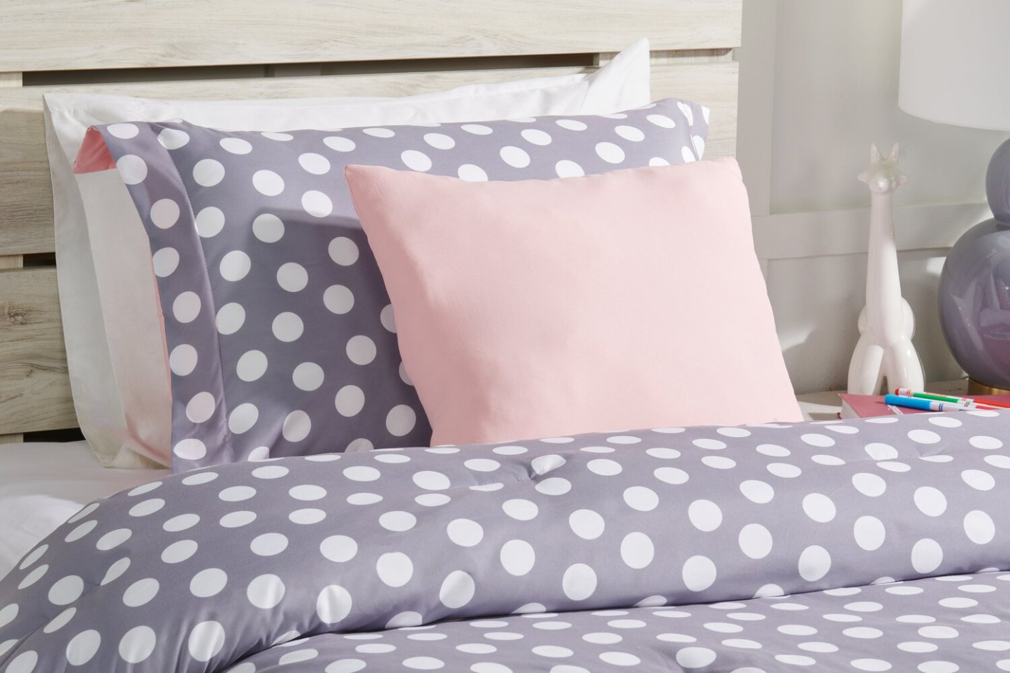 Portia 3-Piece Twin Comforter Set - Grey | Ensemble d'édredon Portia 3 pièces pour lit simple - gris