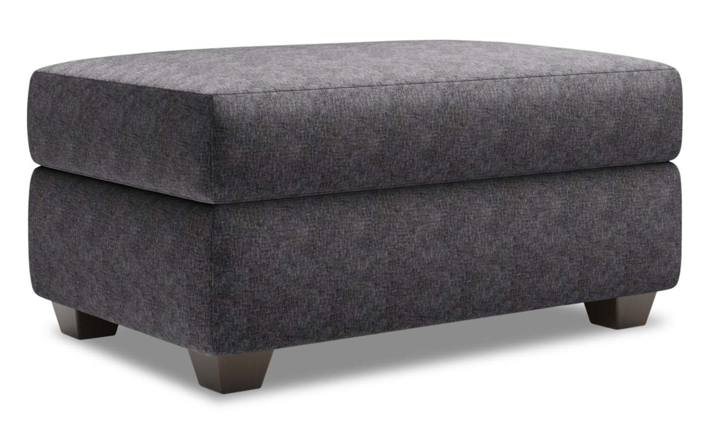Fabriqué au Canada Pouf de rangement personnalisable The Trunk 39 en tissu de chenille - Gris Charcoal de luxe | Pouf de rangement The Trunk de Sofa Lab de 39 po fabriqué au Canada en tissu de chenille - gris Charcoal de luxe | TRUN2993
