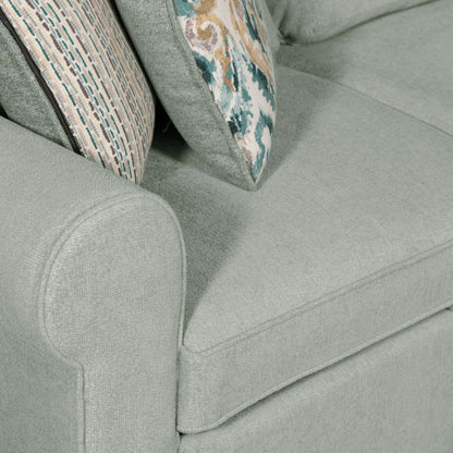 Scott Living Haven 2-Piece Right-Facing Chenille Fabric Sleeper Sectional with Storage Chaise - bleu écume de mer | Sofa-lit sectionnel de droite Haven de Scott Living 2 pièces en tissu de chenille avec fauteuil long de rangement - bleu écume de mer