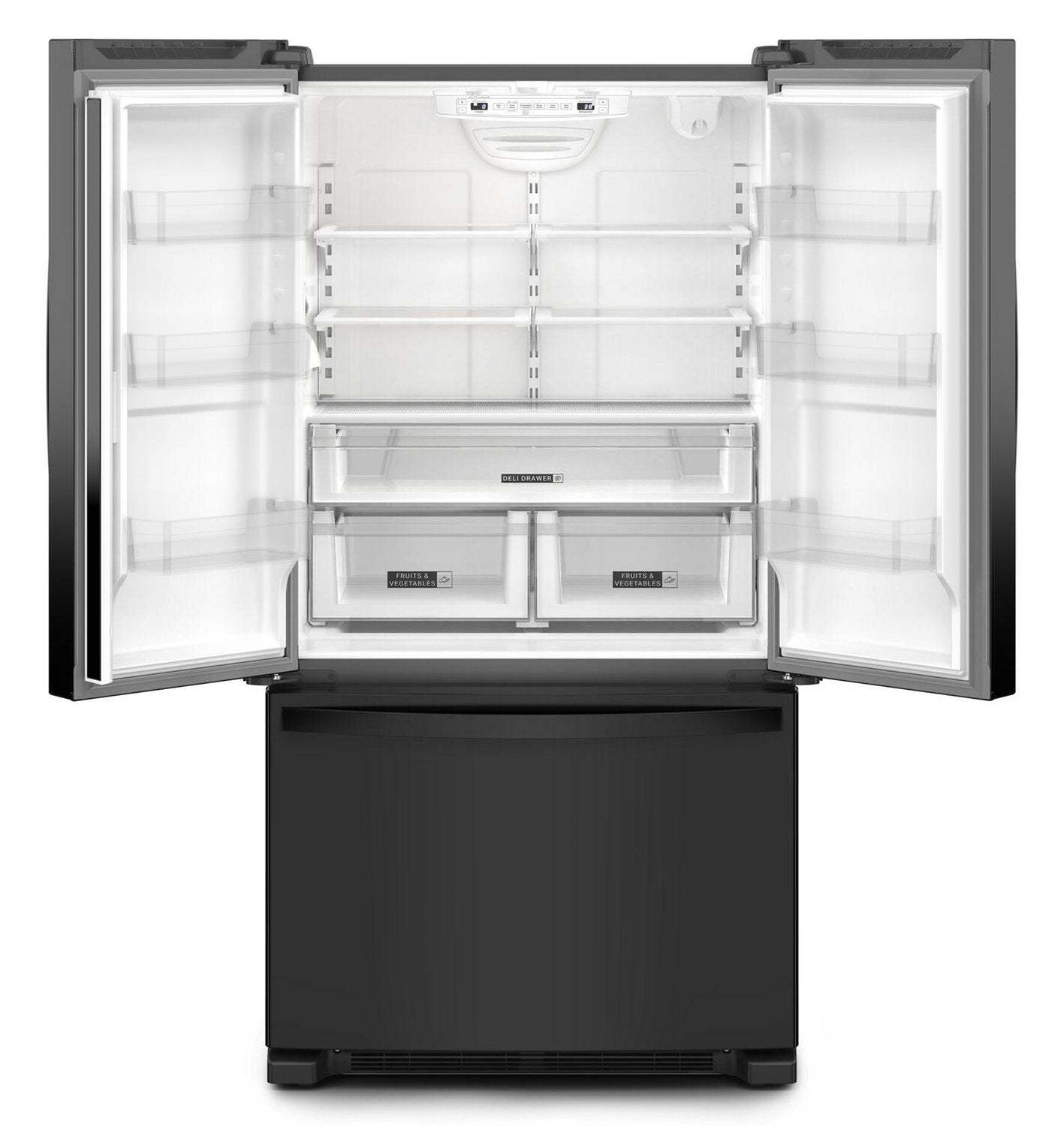 Whirlpool 36 20 pi3 Réfrigérateur de profondeur comptoir à portes françaises - noir - WRFC2036RB | Réfrigérateur Whirlpool de 20 pi3 et de 36 po de profondeur comptoir à portes françaises - noir - WRFC2036RB | WRFC20RB