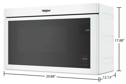 Tourbillon 1,1 Cu. Fort. Micro-ondes encastré avec cuisson de 900 watts - Blanc - YWMMF5930PW | Quatre à micro-ondes à hotte intégrée Whirlpool de 1,1 pi³ à installation affleurée avec cuisson à 900…