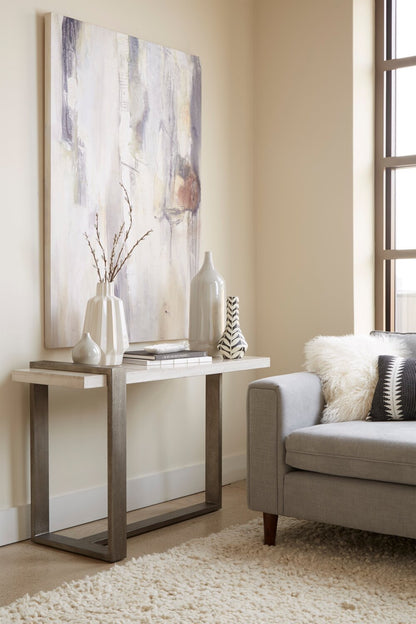 Cyprus 48” Modern Sofa Table - Beige/Bronze | Table de salon Cyprus - beige et bronze