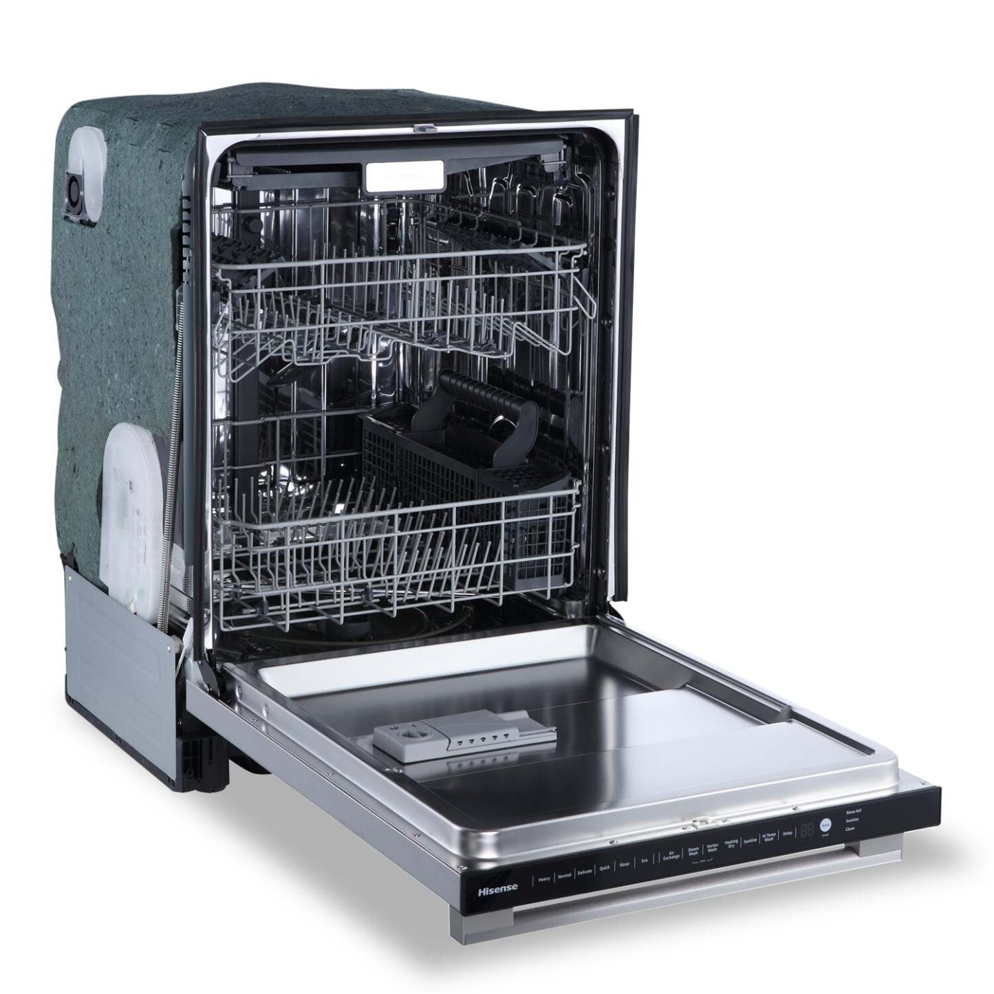 Lave-vaisselle encastré Hisense de 24 po et de 48 dBA avec commandes sur le dessus - acier inoxydable - HDW63314SS