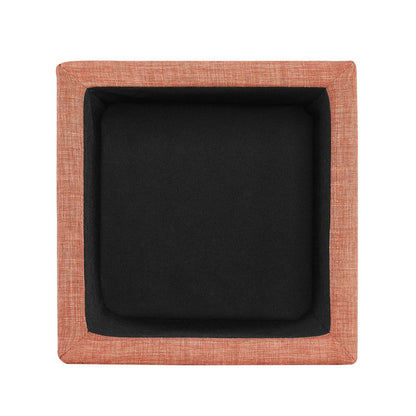Halifax 14.75 Square Fabric Storage Ottoman - Orange|Pouf de rangement carré Halifax de 14,75 po en tissu - orange