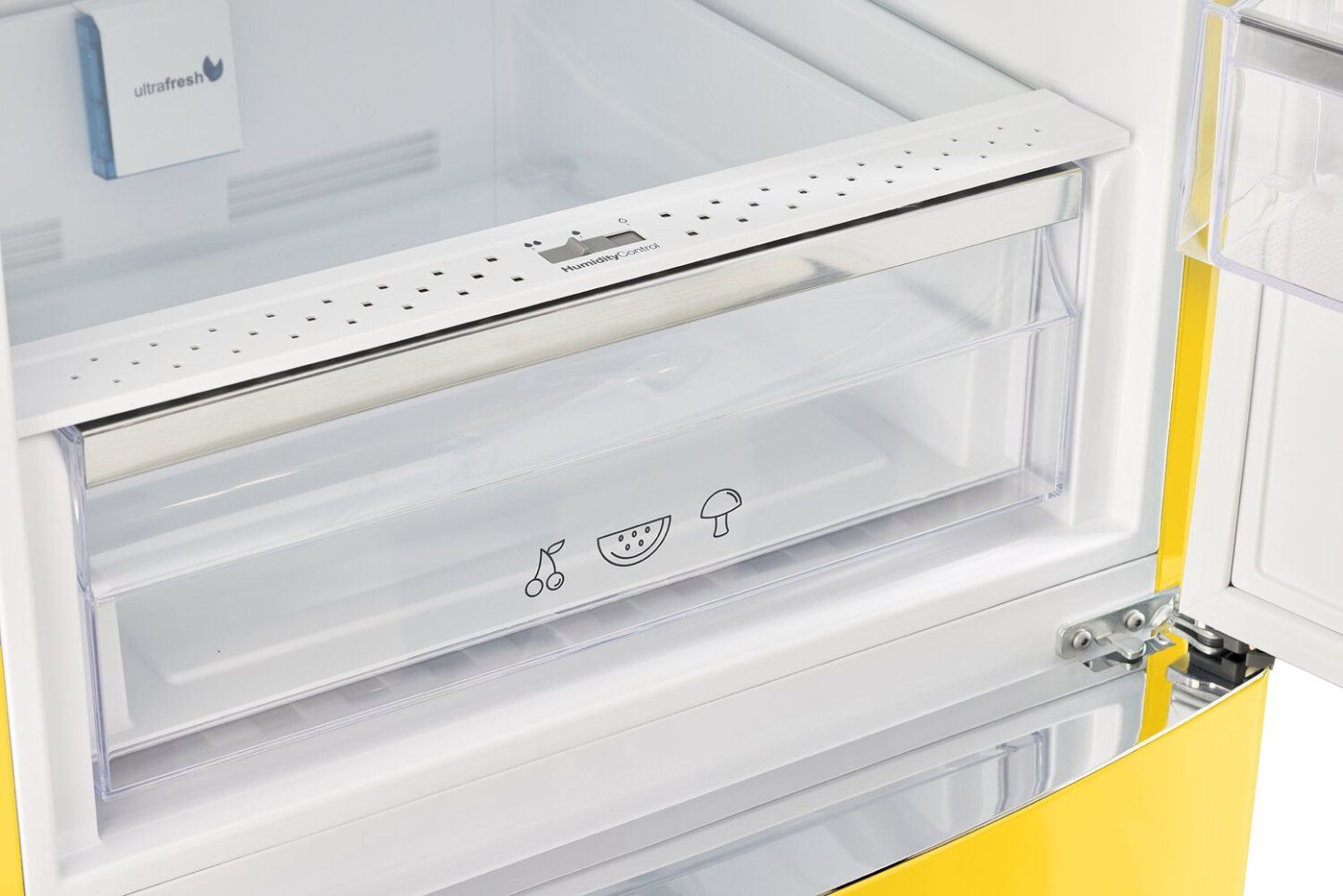 Réfrigérateur Classic Rétro par Unique de 24 po et de 12 pi3 à congélateur inférieur - jaune canari - UGP-340L Y AC | U340LYAC