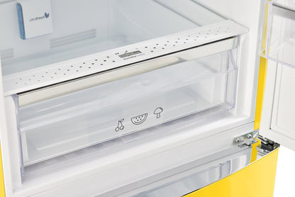 Réfrigérateur Classic Rétro par Unique de 24 po et de 12 pi3 à congélateur inférieur - jaune canari - UGP-340L Y AC | U340LYAC