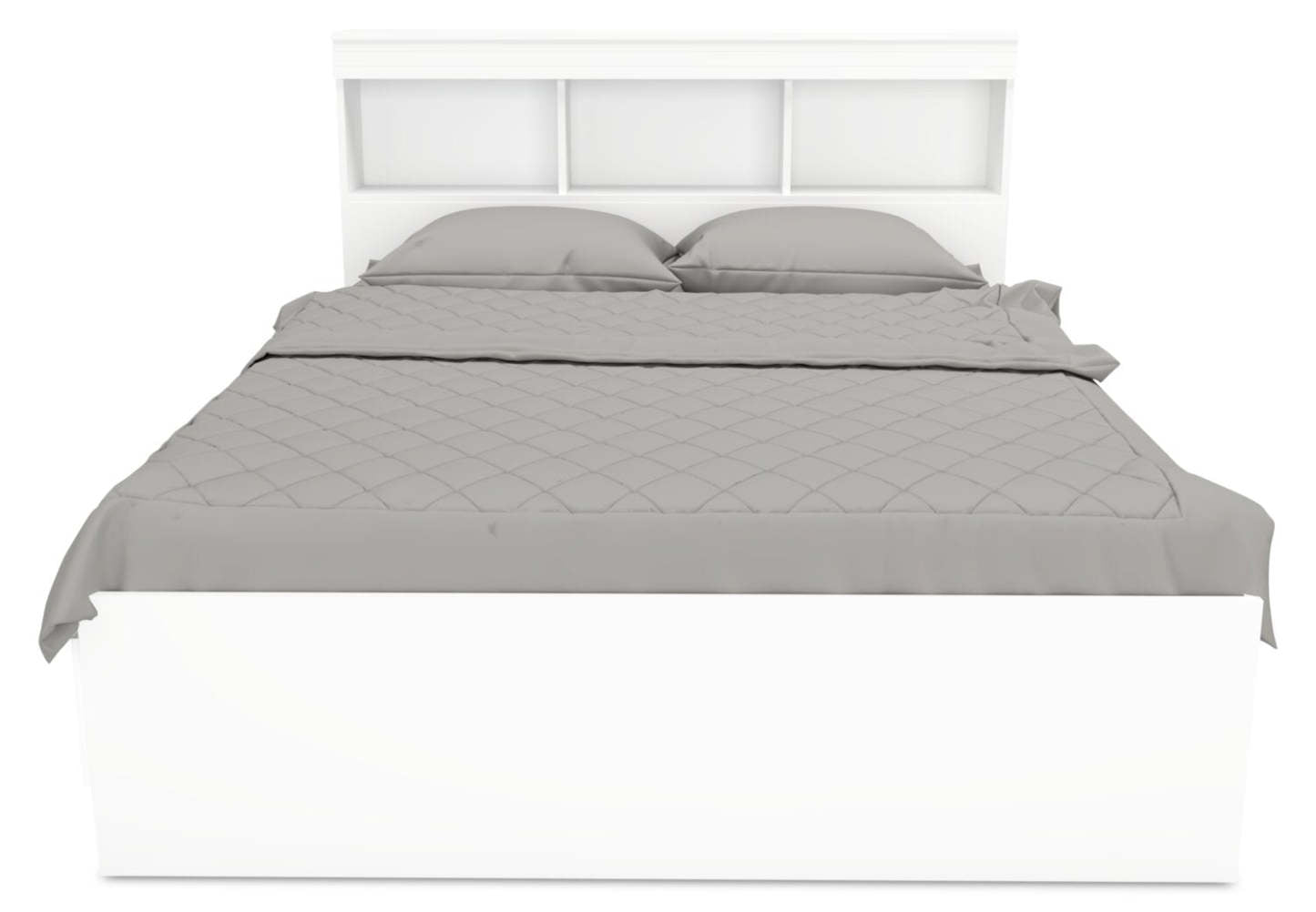 Ensemble de lit Riley Mates avec tête de lit bibliothèque pour enfants, fabriqué au Canada, blanc - pleine grandeur | Lit matelot Riley avec ensemble de tête de lit bibliothèque pour enfants, fabriqué au Canada, blanc - format lit double