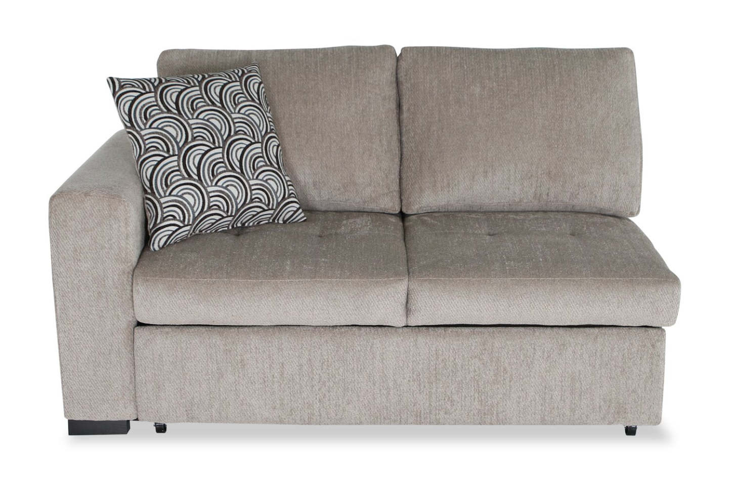 Fabriqué au Canada, canapé-lit sectionnel enveloppant Legend 2 pièces en tissu de chenille orienté à droite - beige platine