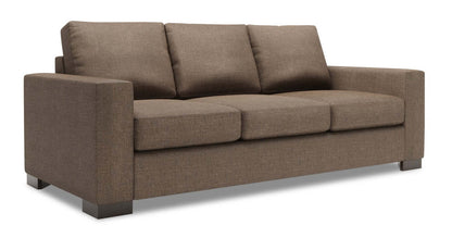 Fabriqué au Canada Canapé Personnalisable Sofa Lab Track 85 en Tissu d'Apparence Lin Canapé-Lit avec Accoudoirs en Piste - Brun Luna Praline | Canapé-lit Track de Sofa Lab de 85 po fabriqué au Canada en tissu d'apparence lin - brun Luna Praline | TR602591