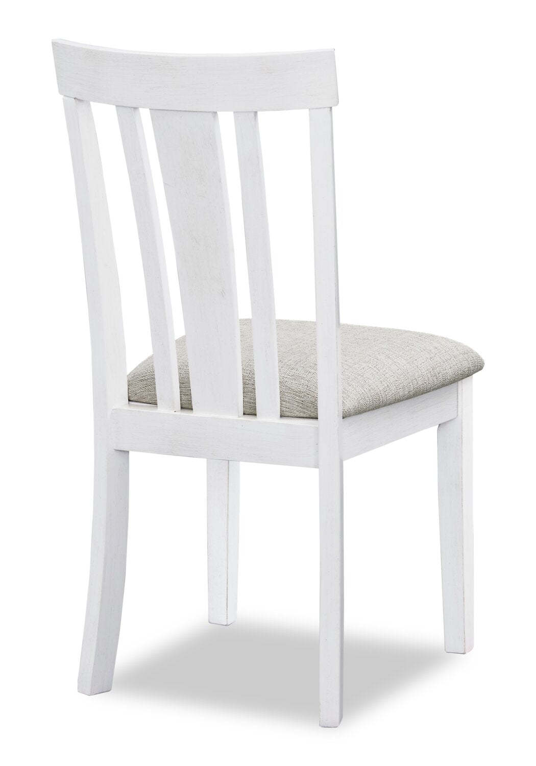 Chaise de salle à manger Brook en tissu de polyester - blanche et grise