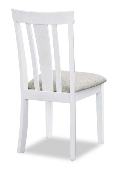 Chaise de salle à manger Brook en tissu de polyester - blanche et grise