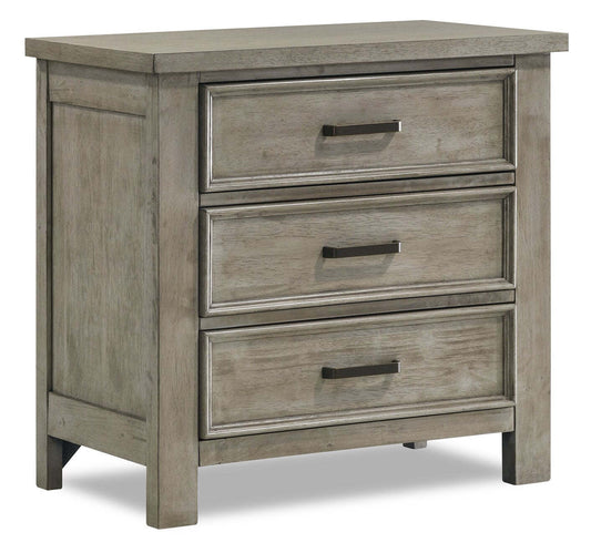 Commode de chevet Levi à 3 tiroirs, 30 L x 30 H, Bois - Gris Dérive | Commode Levi de 30 po (L) x 30 po (H) à 3 tiroirs en bois - gris bois de grève
