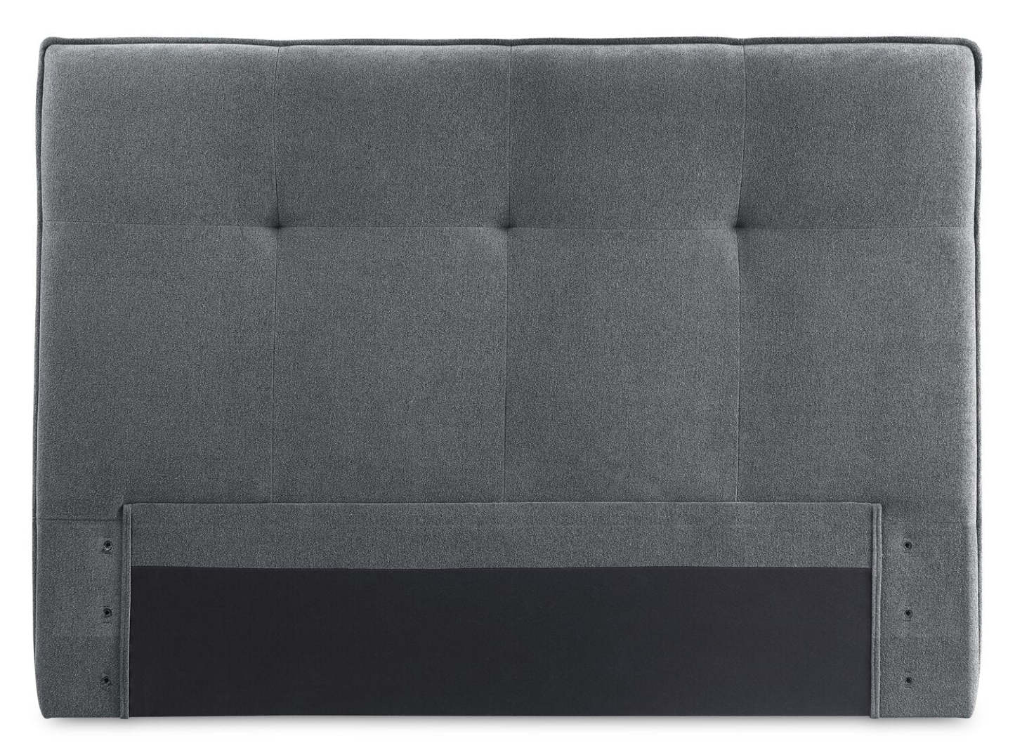 Lit de rangement Amos rembourré en tissu anthracite avec tête de lit capitonnée et 3 tiroirs intégrés - format très grand lit