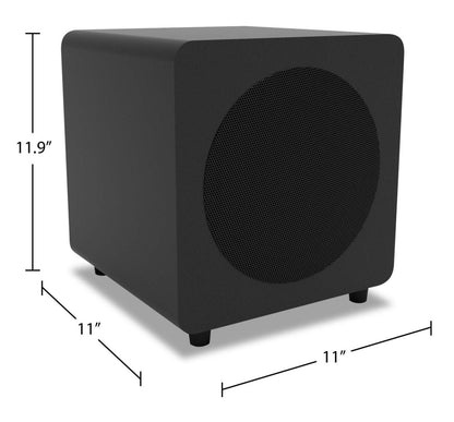 Kanto SUB8 300 W 8 caisson de basses amplifié scellé - Noir | Caisson d'extrêmes graves amplifié et étanche Kanto SUB8 de 300 W de 8 po - noir | SUB8VBSW