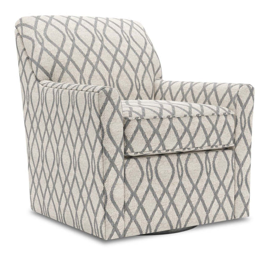 Fauteuil d’appoint pivotant personnalisable Sofa Lab de 31 po fabriqué au Canada en tissu - gris acier | SWIV1153