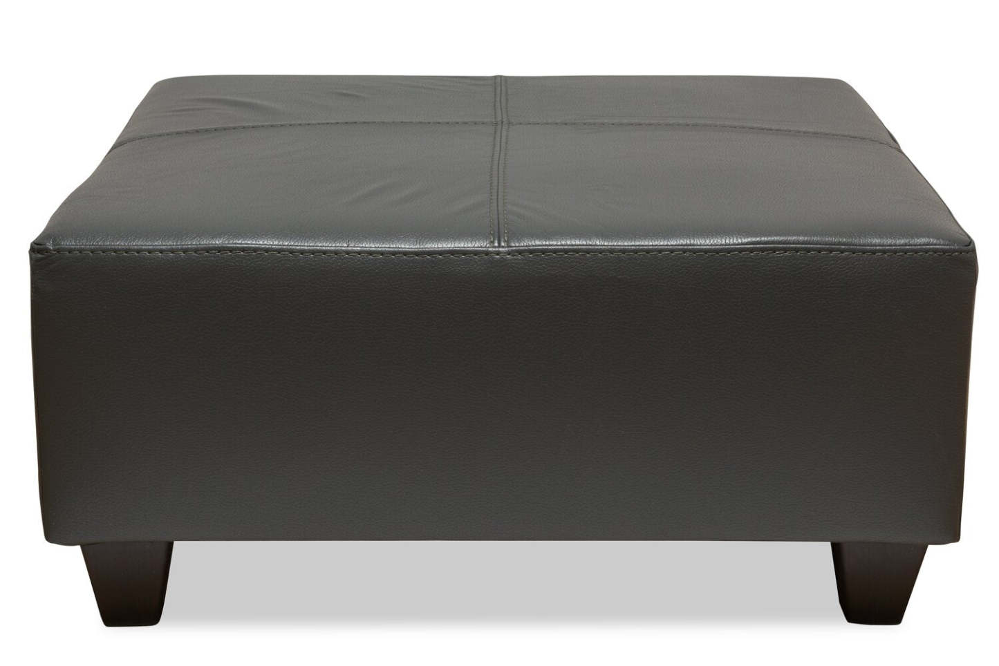 Fabriqué au Canada Pouf Addison 37 en similicuir - Gris | Pouf Addison de 37 po fabriqué au Canada d'apparence cuir - gris