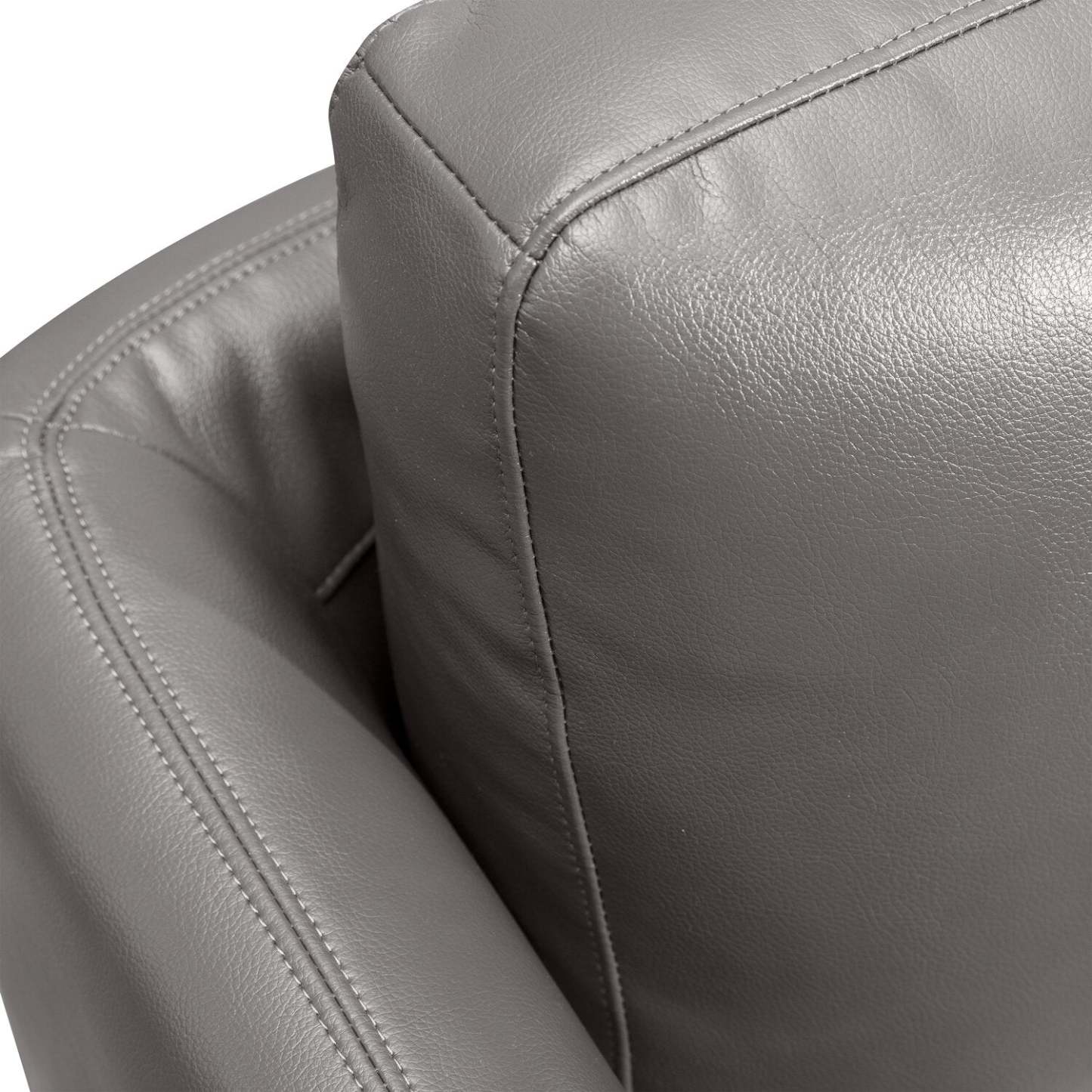 Canapé Erin 80.3 en tissu d'apparence cuir avec coussins de siège capitonnés - Gris | Canapé Erin de 80,3 po en tissu d'apparence cuir avec coussins de siège capitonnés - gris