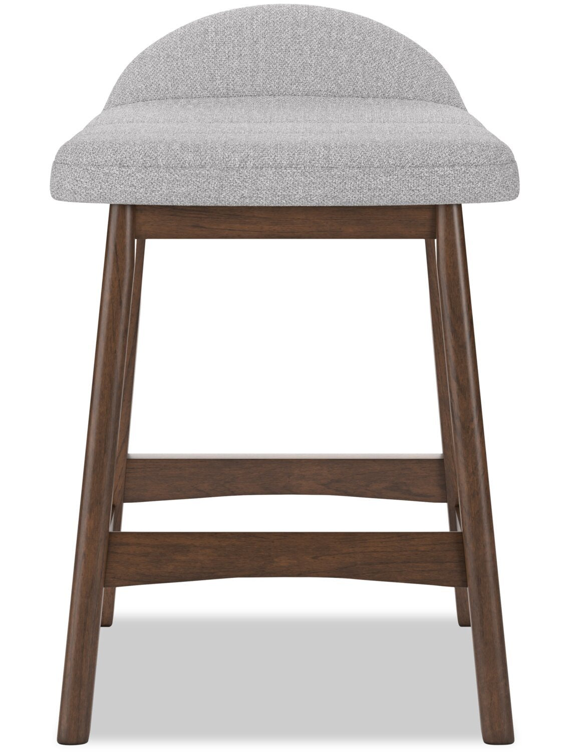 Tabouret à hauteur de comptoir Jovi avec tissu d'apparence lin, bois - gris | Tabouret Jovi de hauteur comptoir en tissu d'apparence lin et en bois - gris