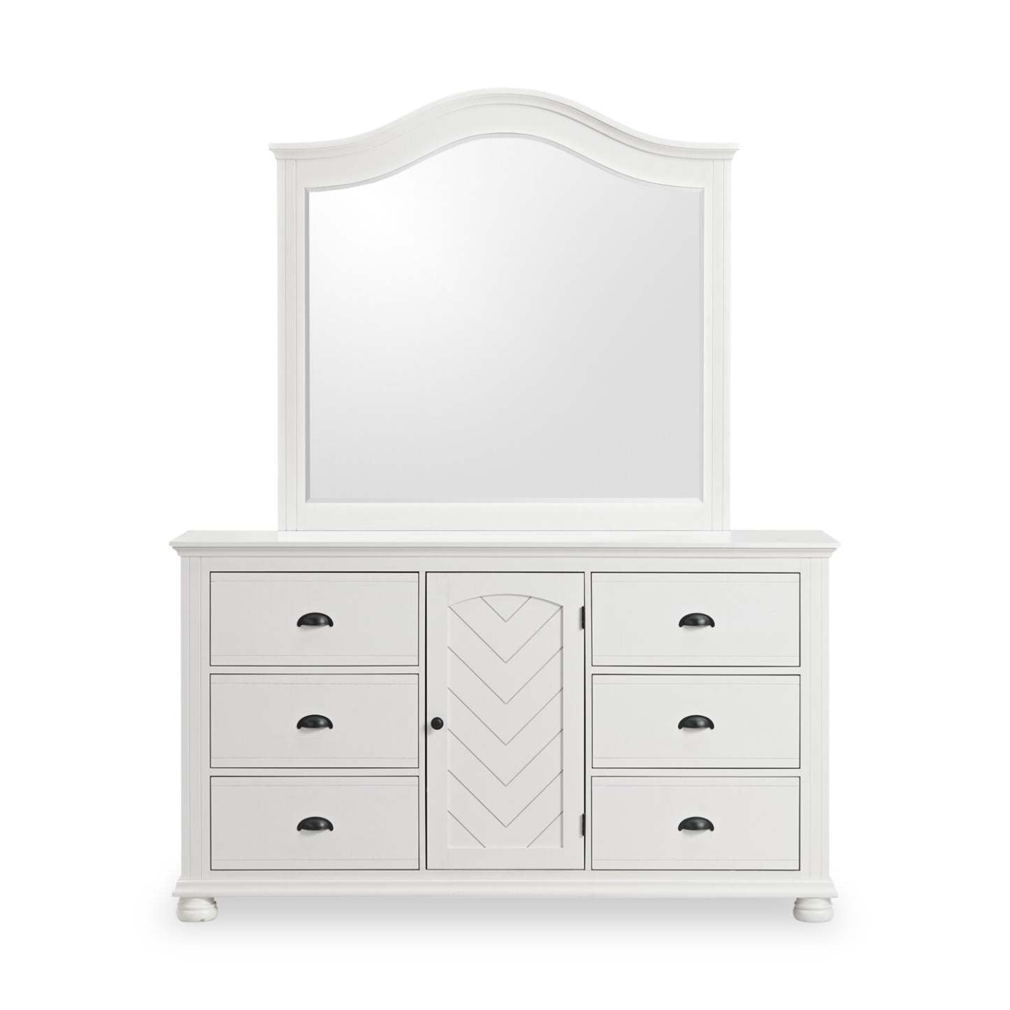 Miroir de commode de chambre à coucher Ella - blanc