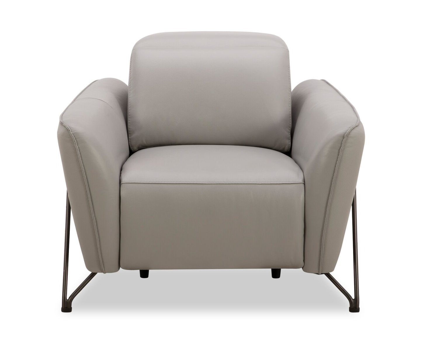 Fauteuil à inclinaison électrique Riviera en cuir véritable de qualité supérieure - gris clair
