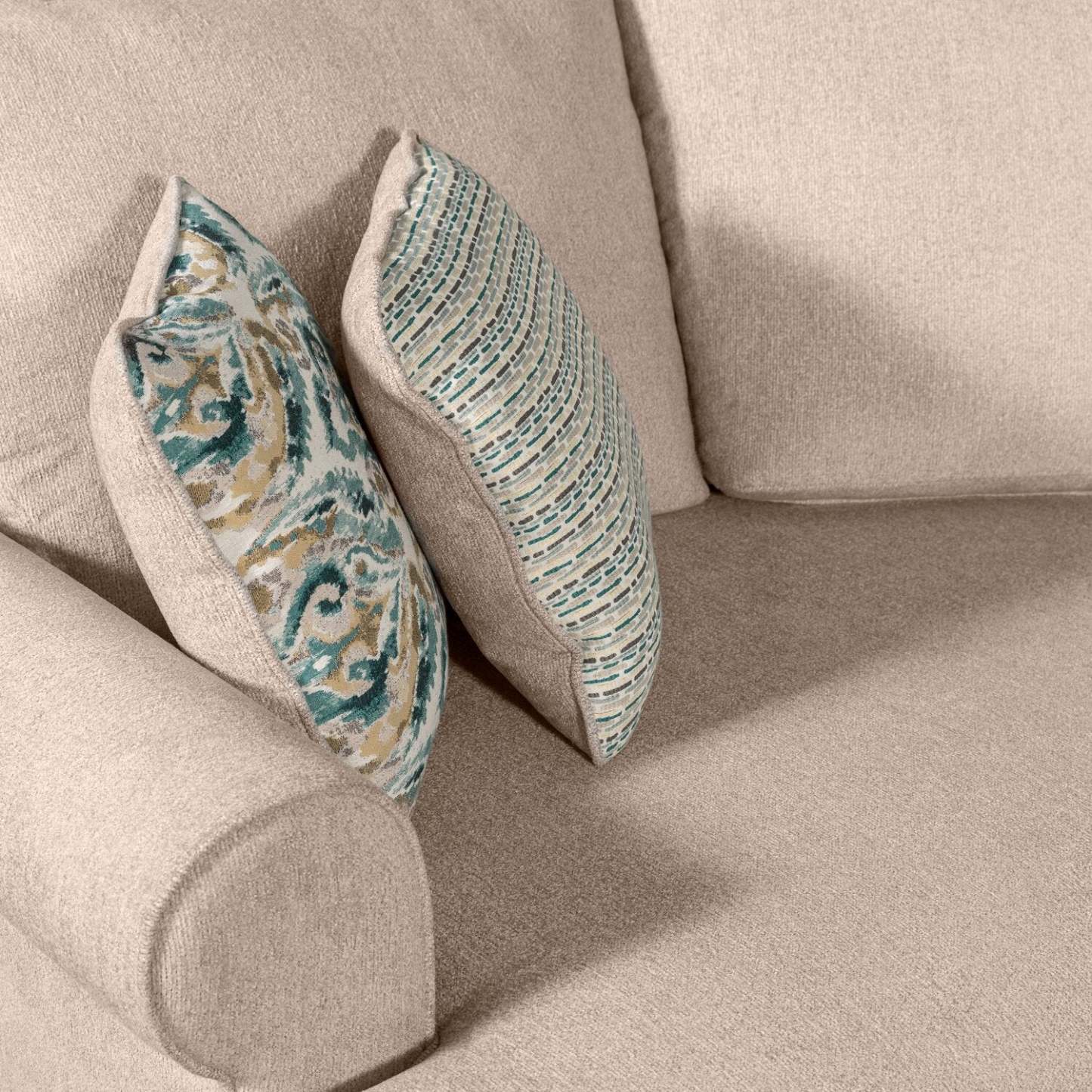 Canapé-lit sectionnel enveloppant de gauche Haven de Scott Living 3 pièces en tissu de chenille - taupe